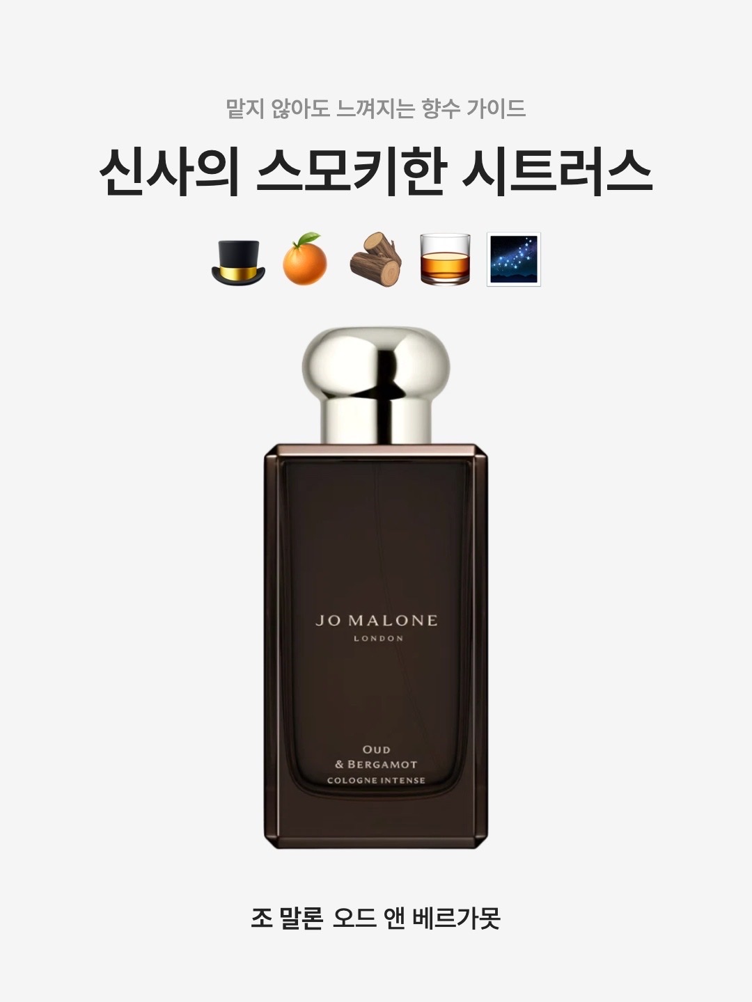 Jo Malone Oud & Bergamot Cologne Intense 100ml, Jo Malone Oud & Bergamot Cologne Intense 50ml 착용 스타일 - 1