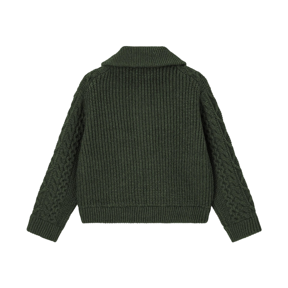 (W) GU 케이블 니트 자켓 올리브((W) GU Cable Knitted Jacket Olive) - 2
