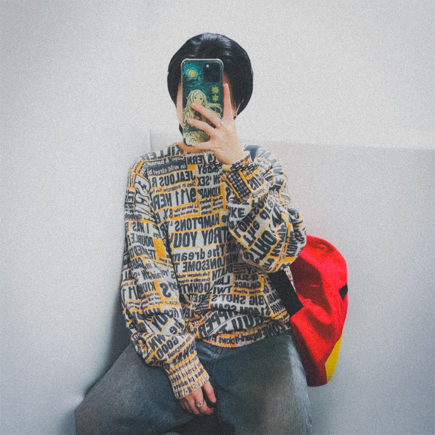 Supreme x Dash Snow Sweater Multicolor - 25FW, Human Made Square Backpack Red 착용 스타일 - 2