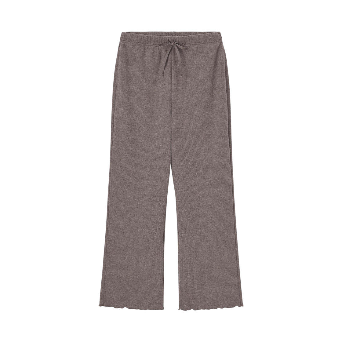 (W) GU 브러쉬드 립 이지 팬츠 다크 브라운((W) GU Brushed Rib Easy Pants Dark Brown) - 1