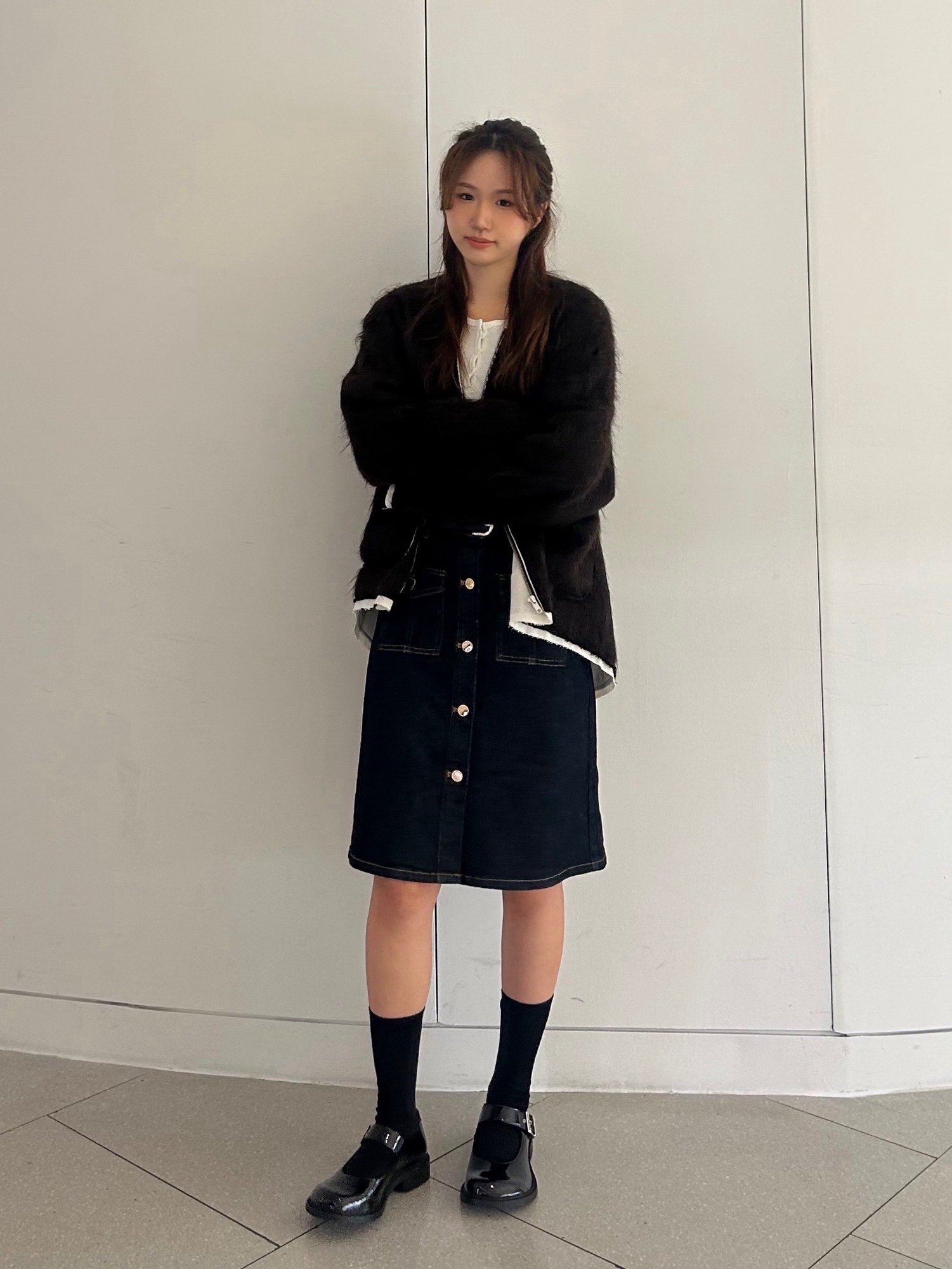 Phileo Women Mary Jane Black - 25FW 착용 스타일 - 2
