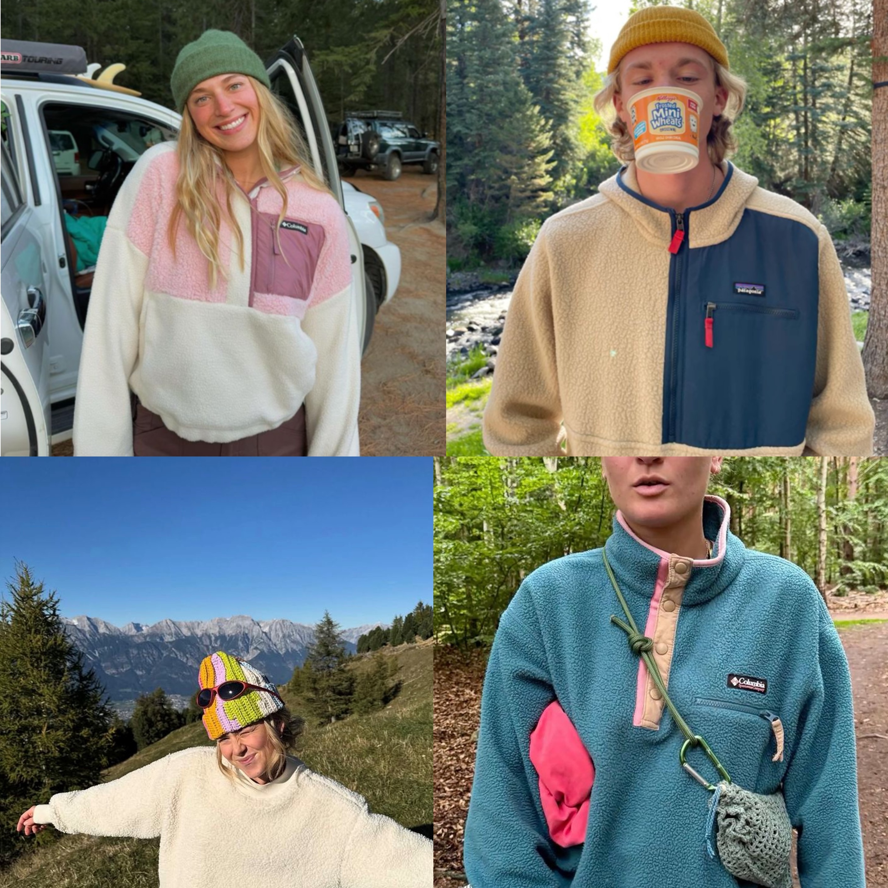 Patagonia Lightweight Synchilla Snap-T Fleece Pullover Oatmeal Heather/Smolder Blue/New Navy, Lemaire Medium Croissant Bag Soft Grained Leather Dark Chocolate 착용 스타일 - 5