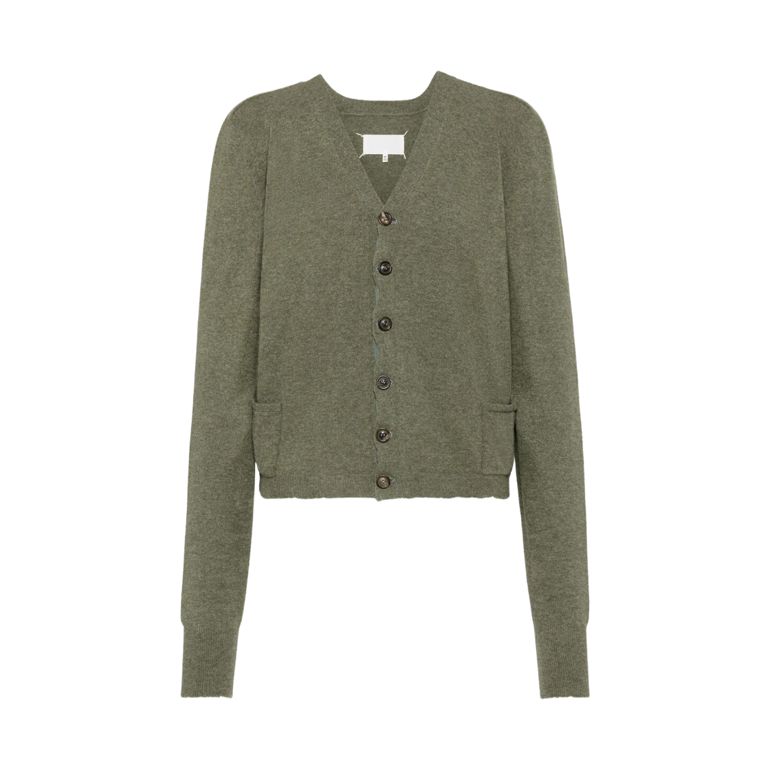 S29HP0040M13178710M (W) Maison Margiela Wool V-Neck Cardigan Forest