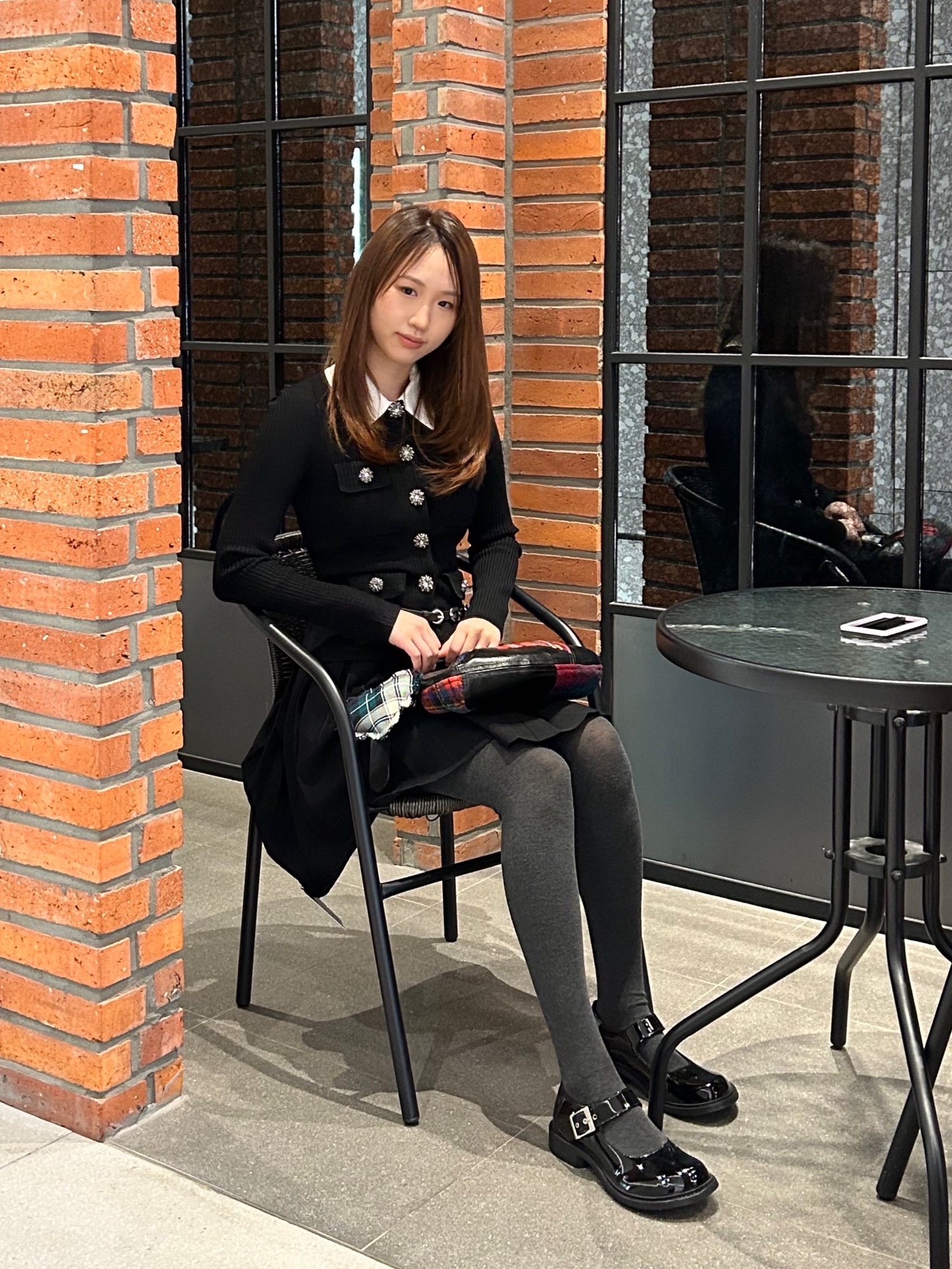 Self Portrait Women Tailored Knit Mini Dress Black - 26SS 착용 스타일 - 2