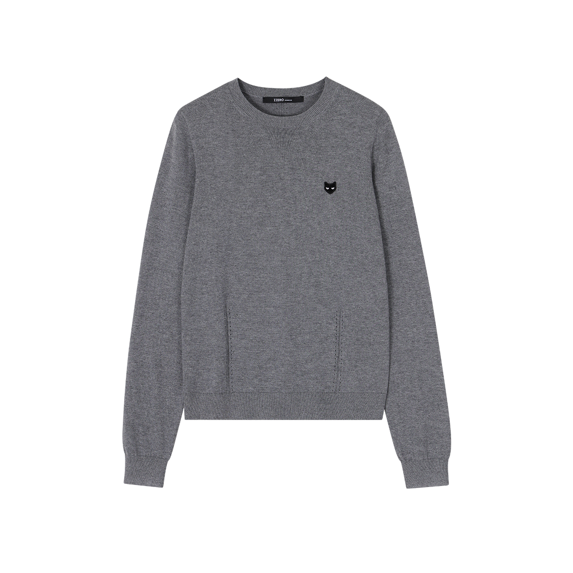WI2KT800MG (W) SONGZIO ZZERO Panther Roundneck Knit Melange Grey