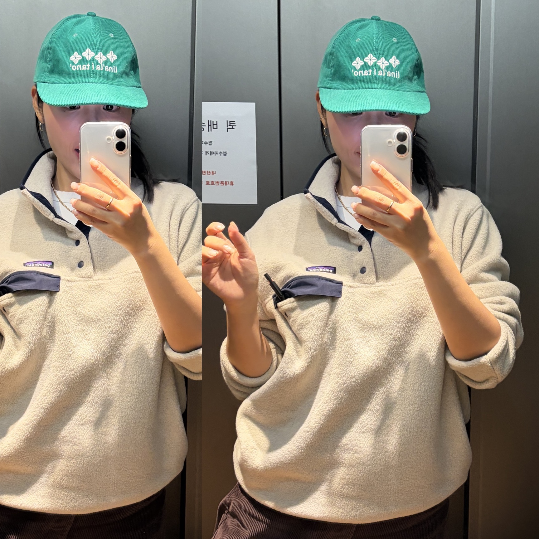 Patagonia Lightweight Synchilla Snap-T Fleece Pullover Oatmeal Heather/Smolder Blue/New Navy, Lemaire Medium Croissant Bag Soft Grained Leather Dark Chocolate 착용 스타일 - 2