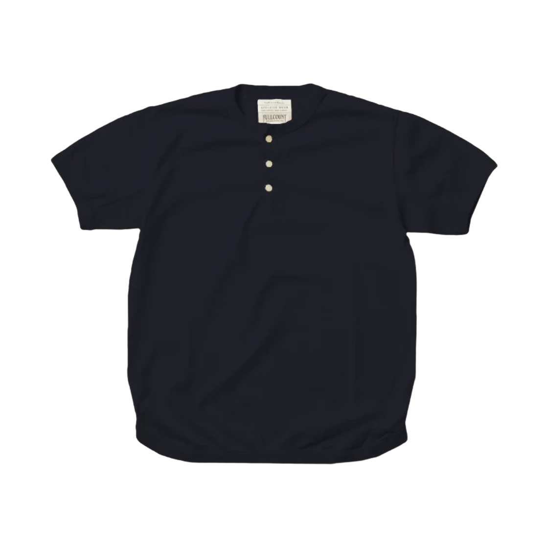 풀카운트 5222H-21 플랫 심 헤비웨이트 헨리 티셔츠 잉크 블랙(Fullcount 5222H-21 Flat Seam Heavyweight Henley T-Shirt Ink Black)
