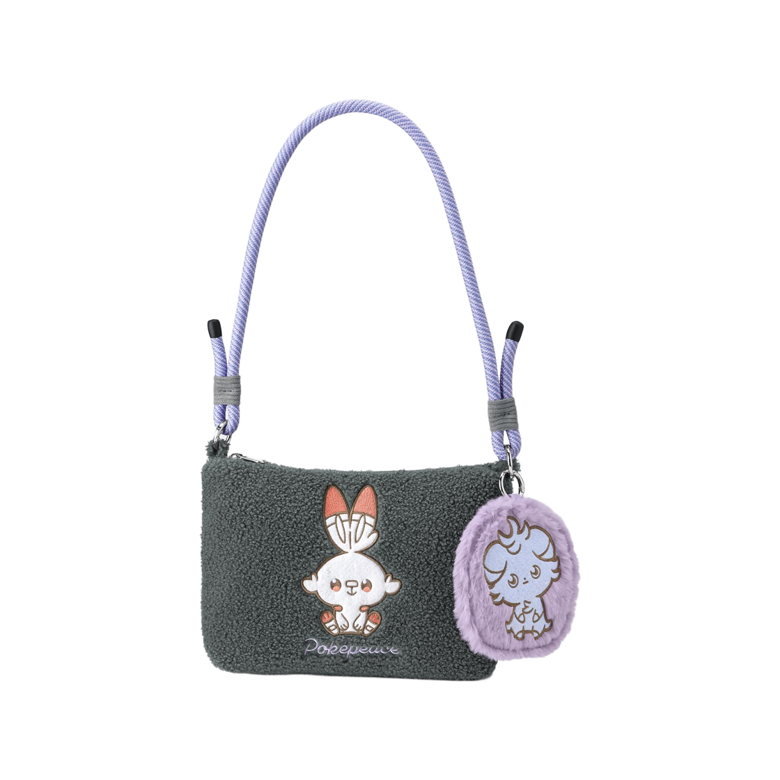 GU x 포켓몬 포켓피스 참 세트 백 그레이(GU x Pokemon Pokepeace Charm Set Bag Gray)