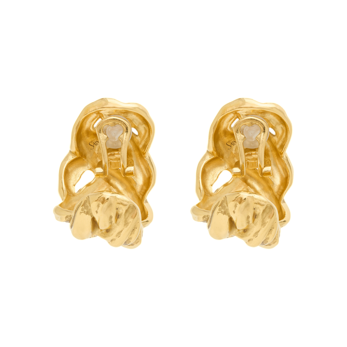 생로랑 위트 체인 이어링 메탈 브래스 골드(Saint Laurent Wheat Chain Earrings in Metal Brass Gold) - 2
