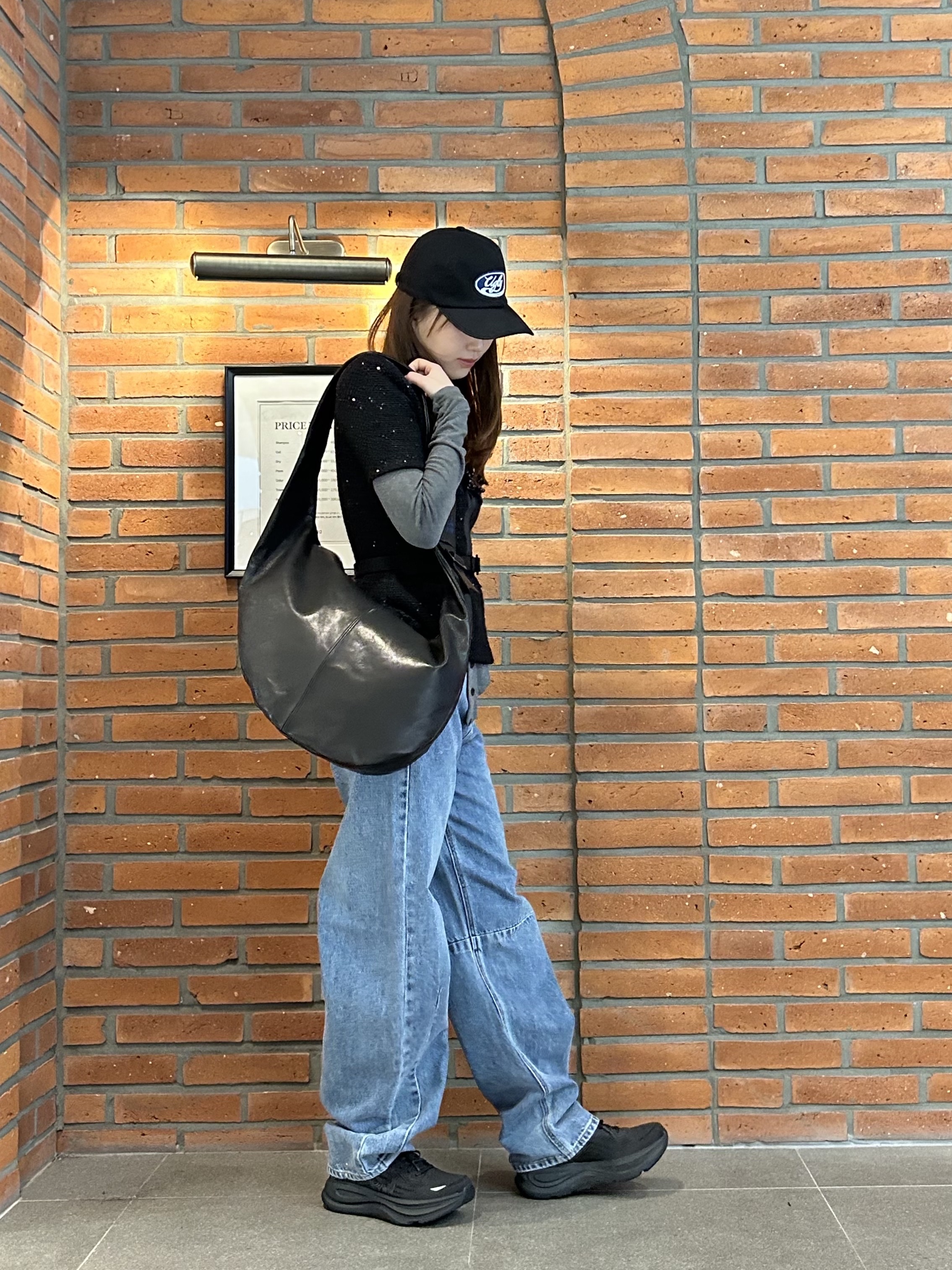 Self Portrait Women Barrel Leg Jeans Blue - 26SS 착용 스타일 - 5