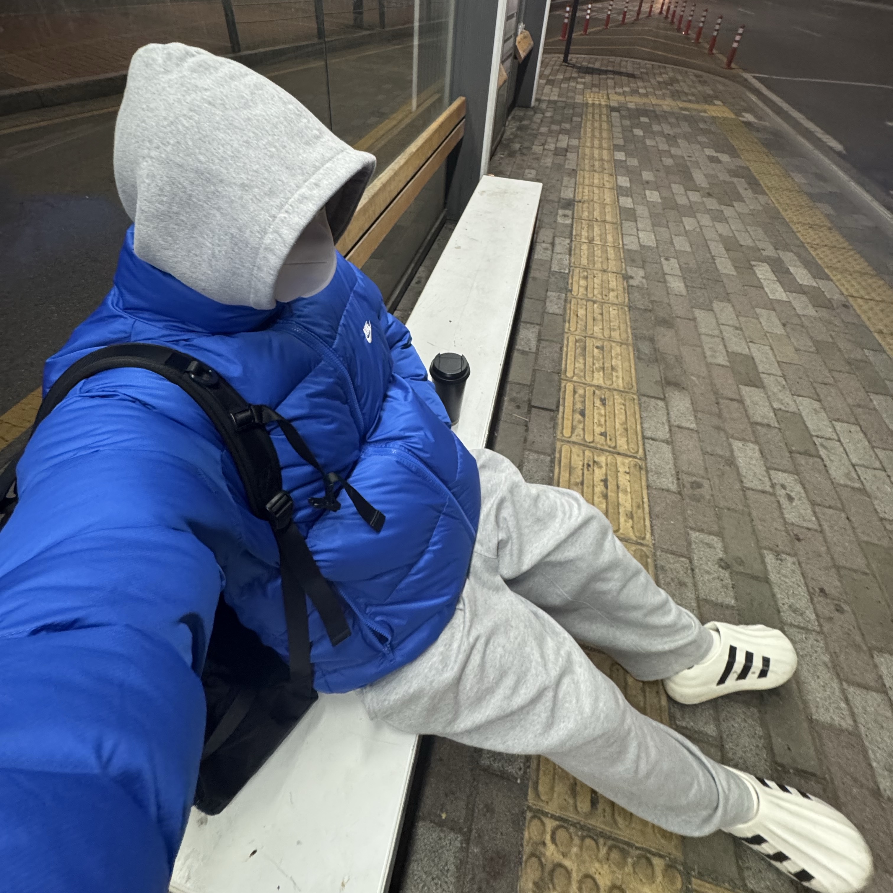 Nike NSW Puffer Jacket Game Royal White - Asia 착용 스타일