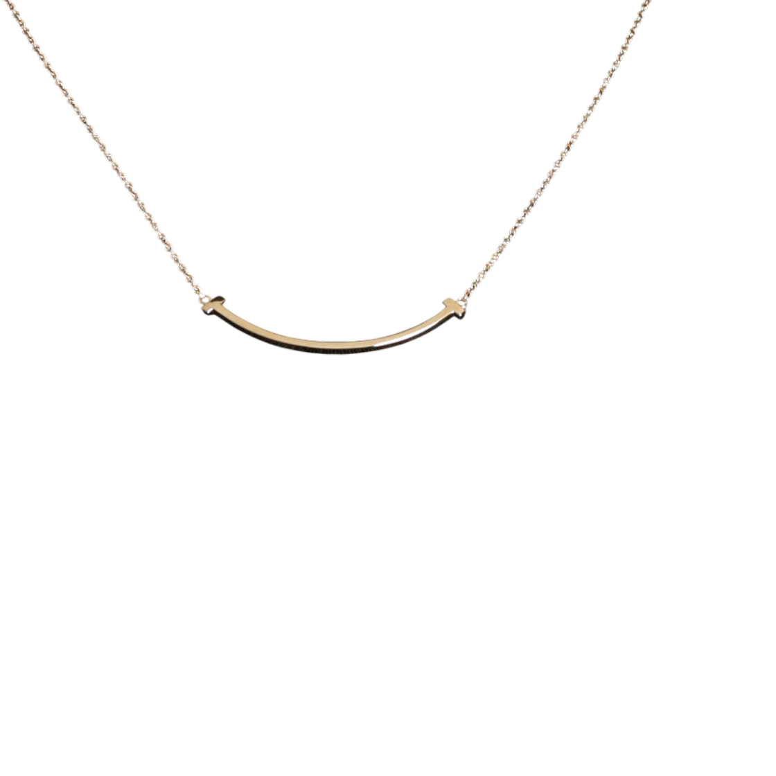 IT2EN8W8AT99 Tiffany 18K Rose Gold Small T Smile Pendant Necklace
