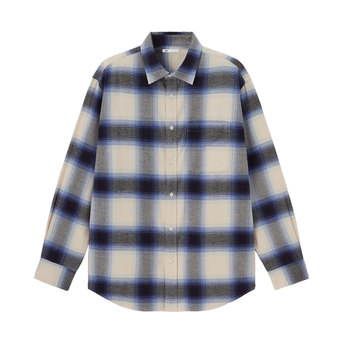 360184-65 GU Flannel Check Shirt Blue