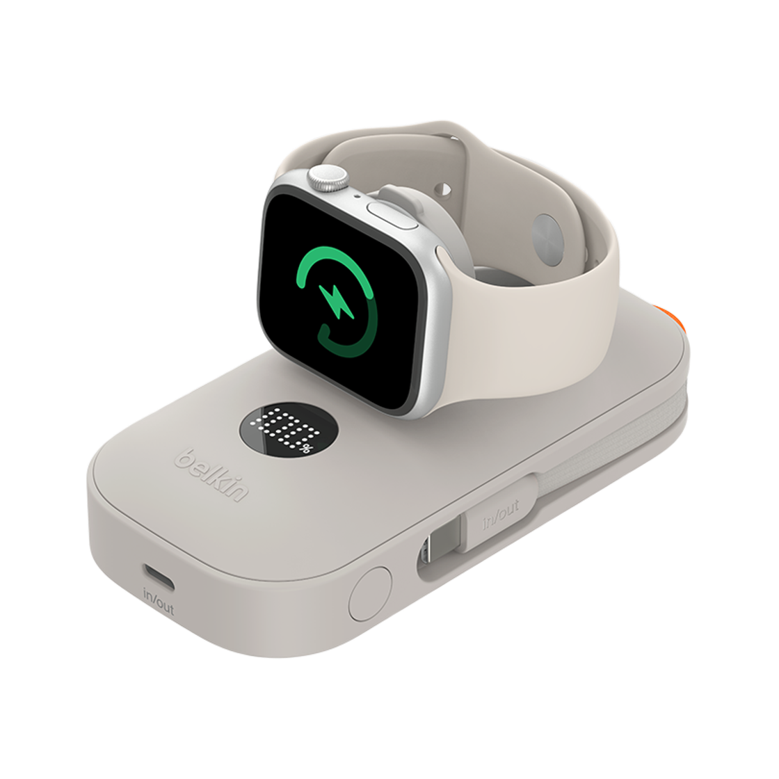 벨킨 10000mAh 애플워치 휴대용 고속 무선 충전 보조배터리 BPD012 샌드(Belkin 10000mAh Apple Watch Portable High-speed Wireless Charging Battery BPD012 Sand)
