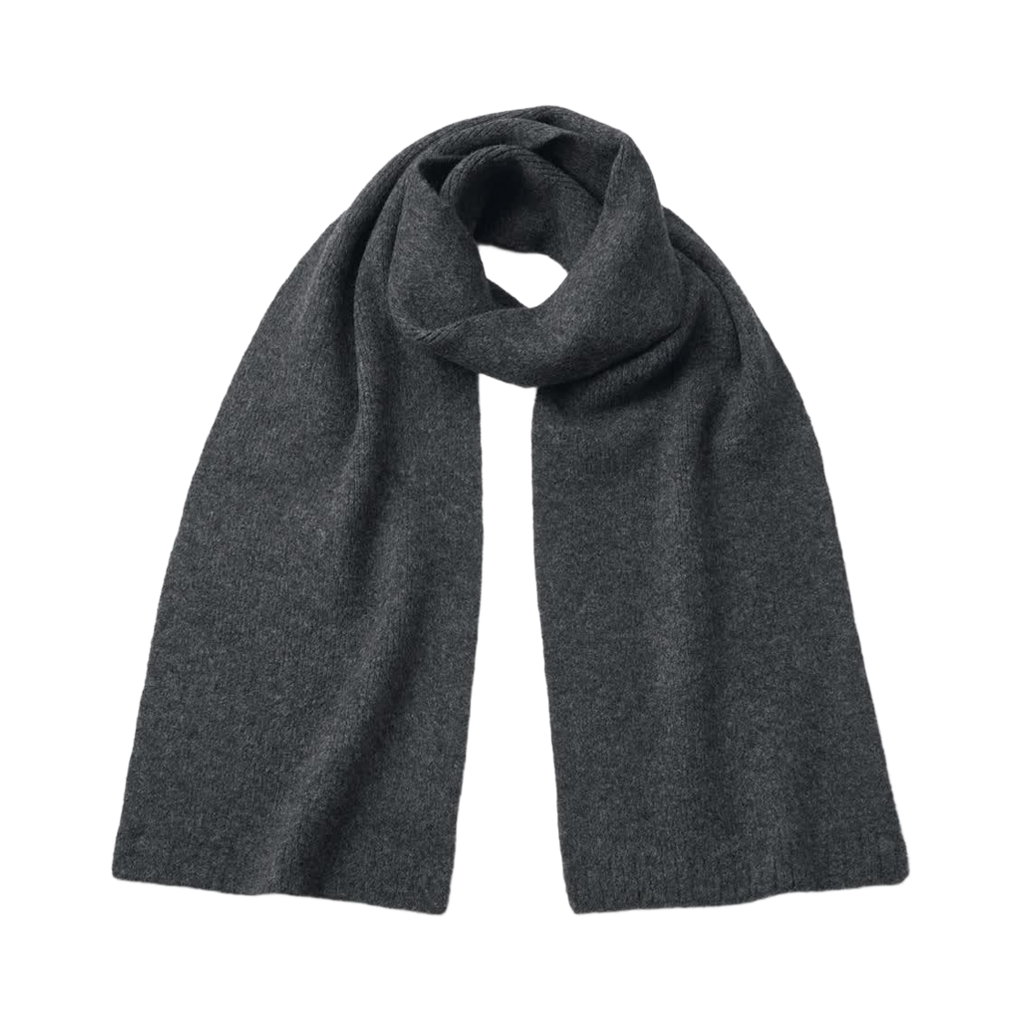 348390-08 (W) GU Puffy Touch Knit Muffler Dark Gray