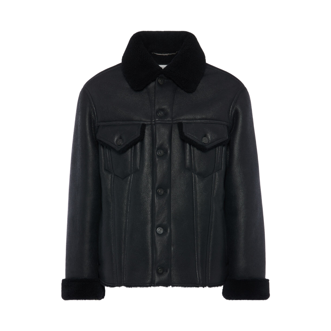 S50AM0659SY1399900 Maison Margiela Wax Shearling Jacket Black