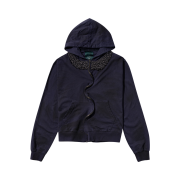 Undermycar Elegance In Rags Zipped Hoodie Black Pearl