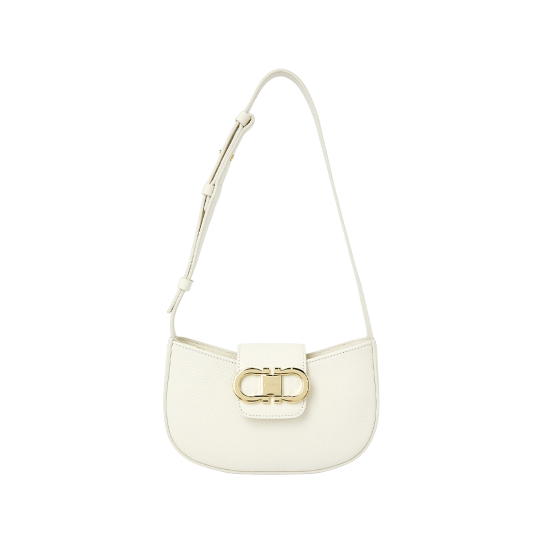페라가모 더블 간치니 해머드 카프스킨 미니 숄더백 화이트(Ferragamo Double Gancini Hammered Calfskin Mini Shoulder Bag White)