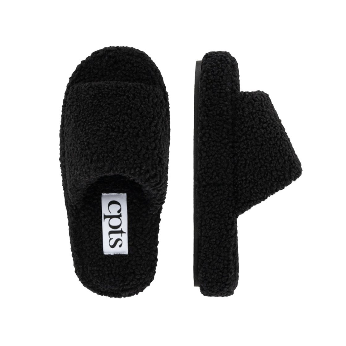 [3% 적립] 씨피티에스 부클 울 슬라이드 블랙([3% 적립] CPTS BOUCLE WOOL SLIDES BLACK)