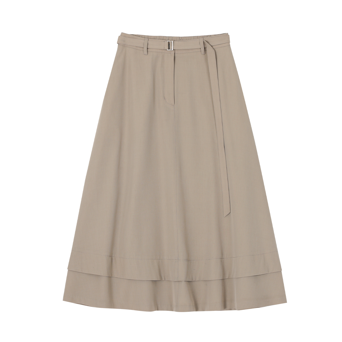 WI2SK201CM (W) SONGZIO Layered Long Flare Skirt Camel