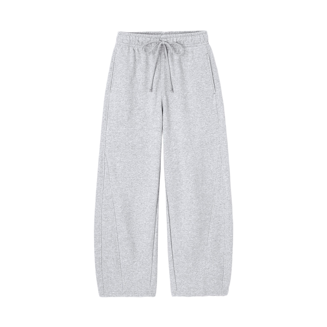 (W) GU 스웨트 배럴 레그 팬츠 그레이((W) GU Sweat Barrel Leg Pants Gray)
