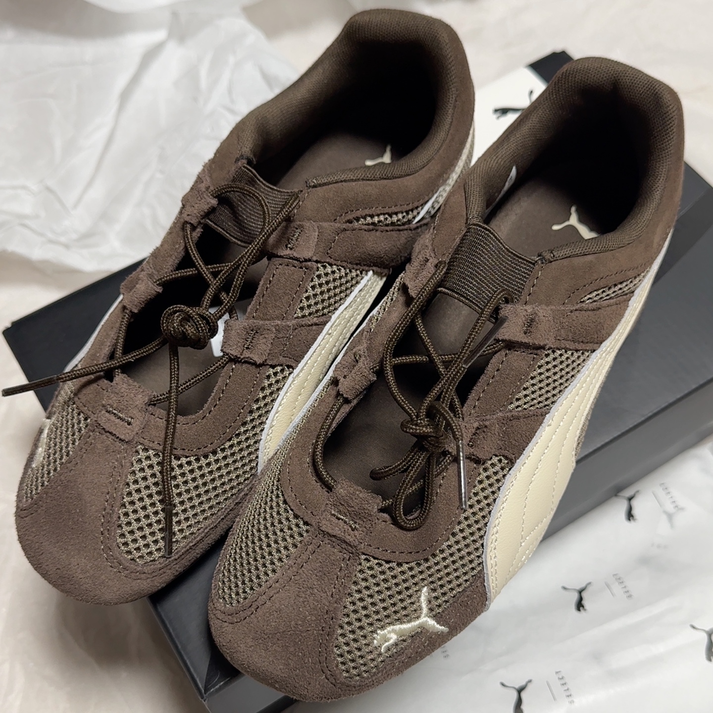 (W) Puma Speedcat Go Brown White 착용 스타일