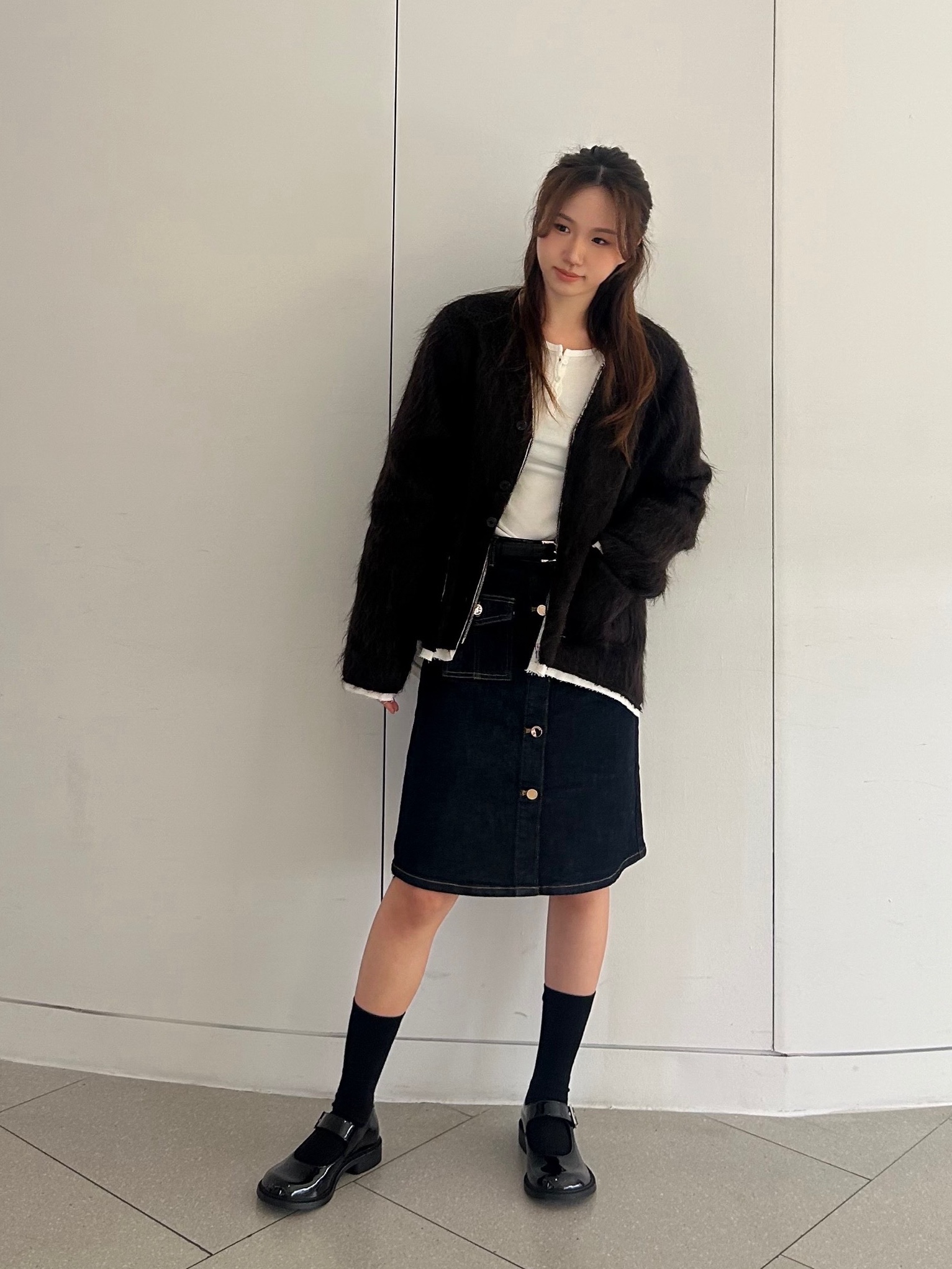 Phileo Women Mary Jane Black - 25FW 착용 스타일 - 3