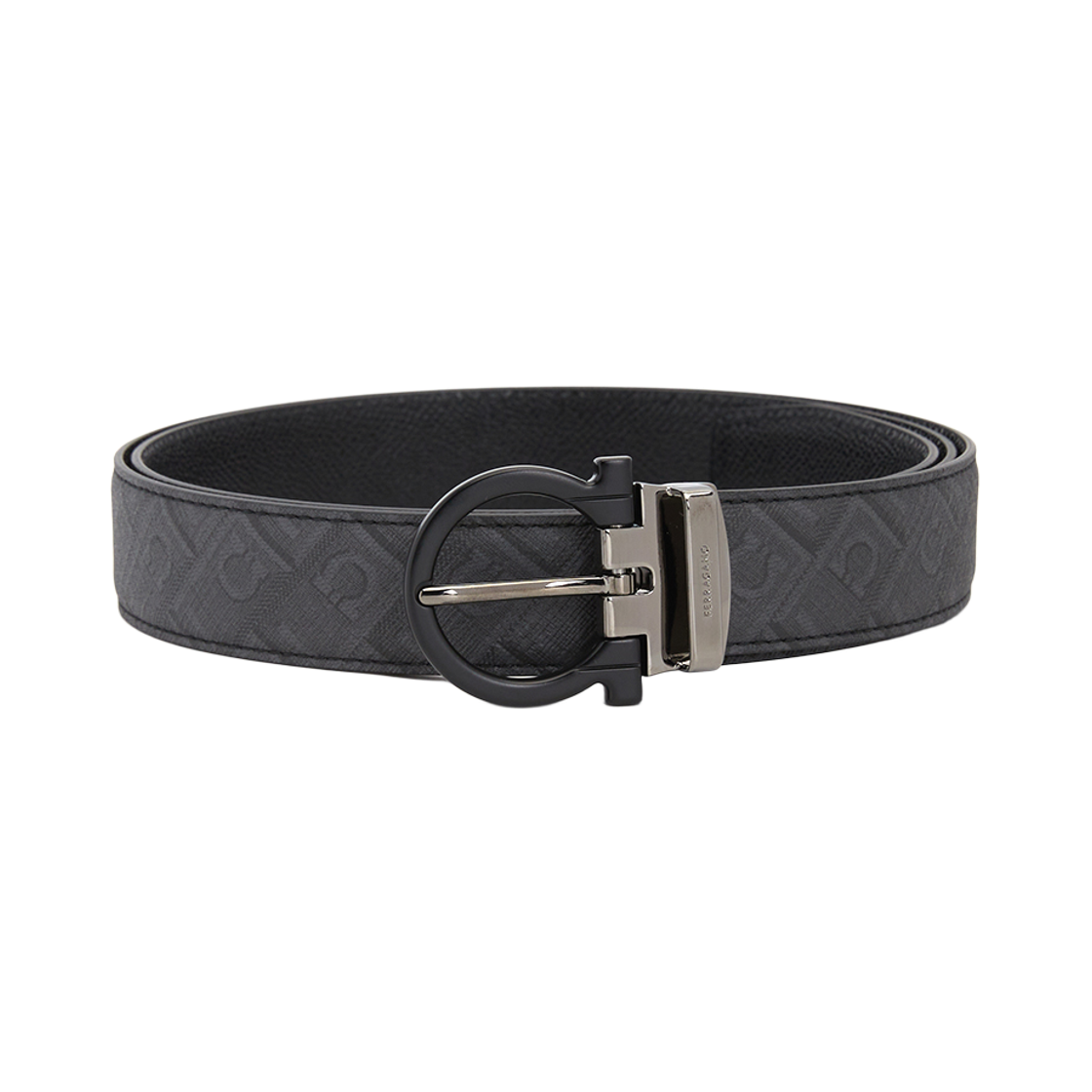 페라가모 리버시블 간치니 벨트 블랙 그레이(Ferragamo Reversible Gancini Belt Black Grey) - 1