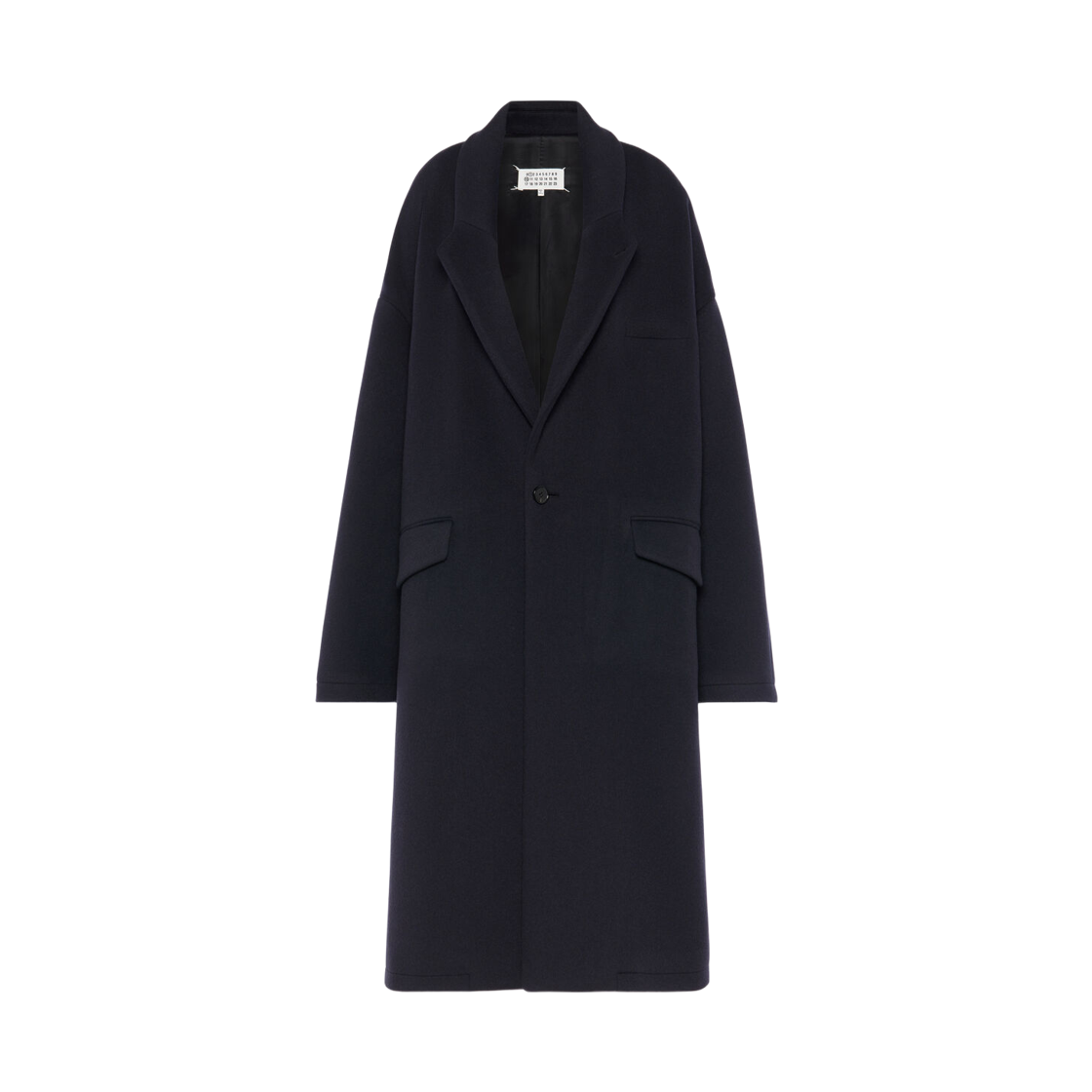 (W) 메종 마르지엘라 울 캐시미어 코트 다크 블루((W) Maison Margiela Wool Cashmere Coat Dark Blue)