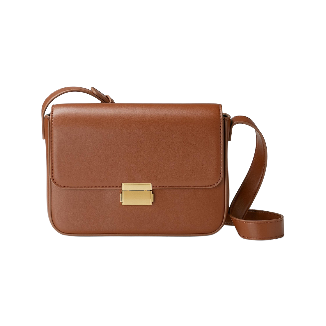 357614-36 GU Square Flap Shoulder Bag Brown