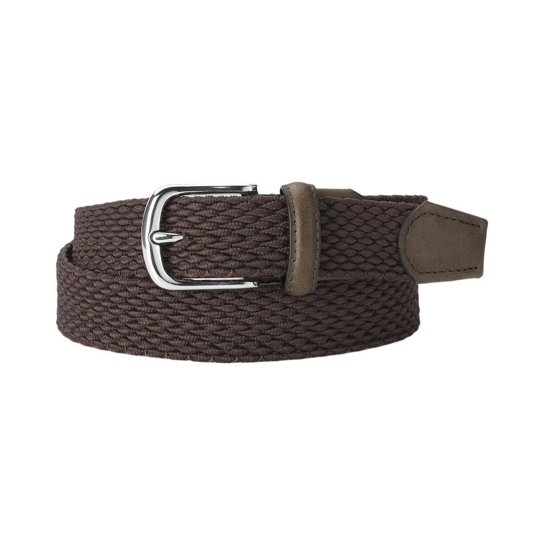 357277-38 GU Stretch Mesh Belt Dark Brown