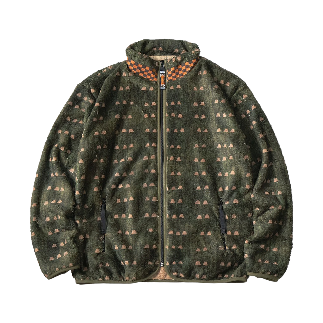 K2512LC204 Kapital Fleece Zip Blouson with Irises Khaki