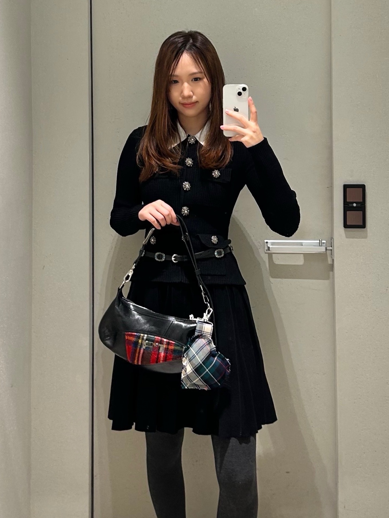 Self Portrait Women Tailored Knit Mini Dress Black - 26SS 착용 스타일 - 1