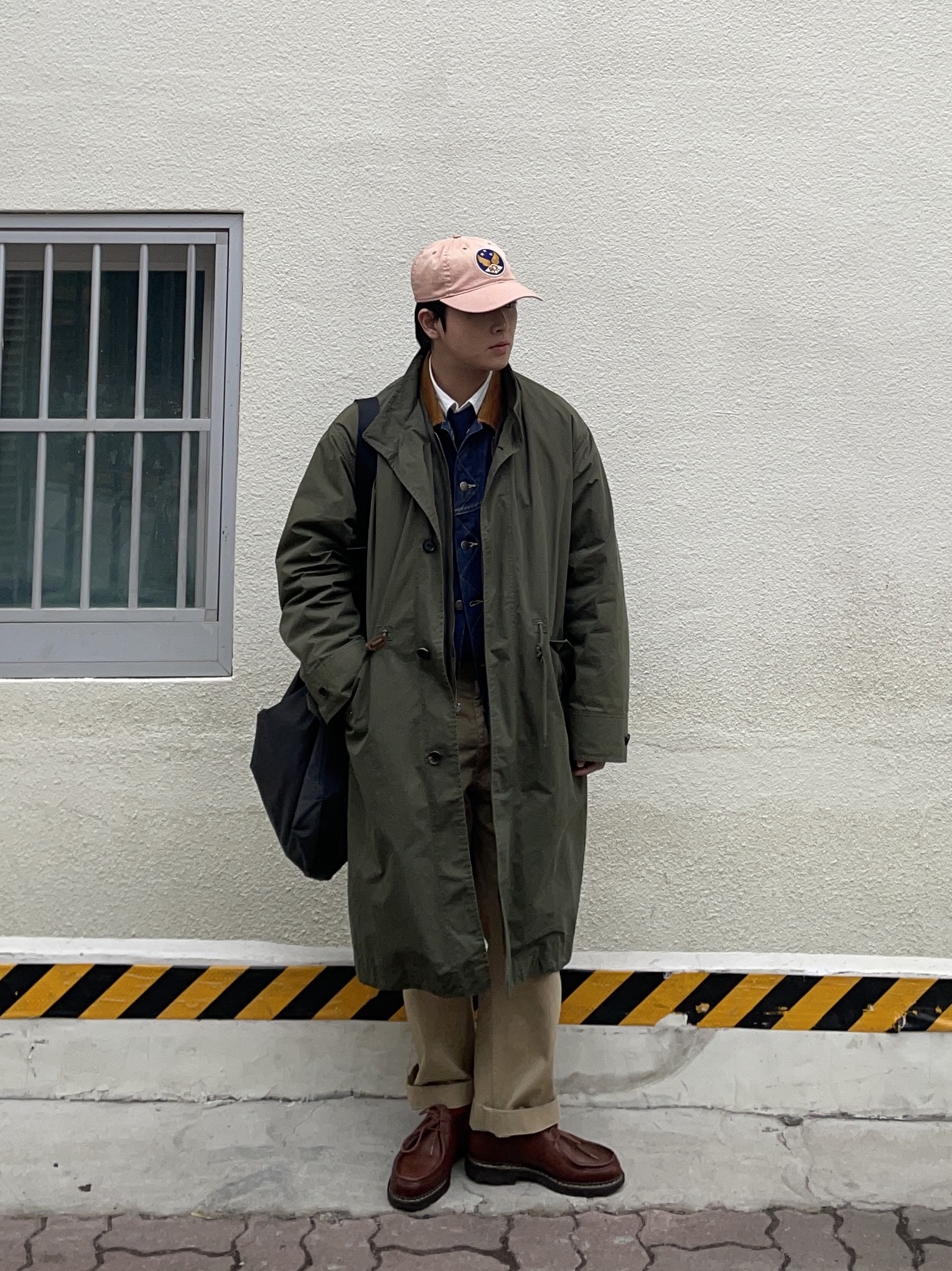 Double RL Garment Dyeing Twill Ball Cap Red, Paraboot Michael Lisse Marron 착용 스타일