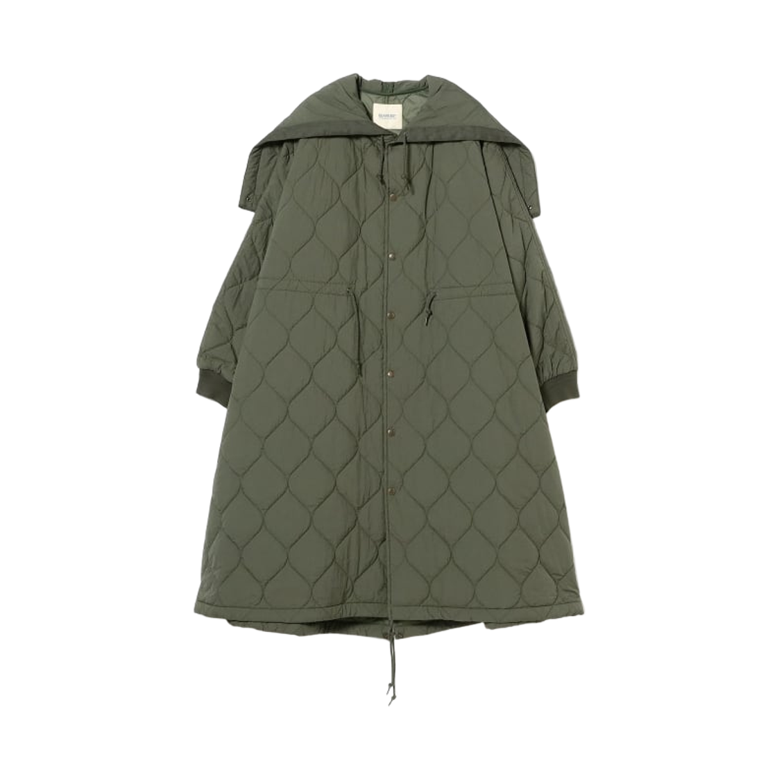 13-19-0097-452 (W) Beams Boy Nylon Quilted Hooded Coat Olive