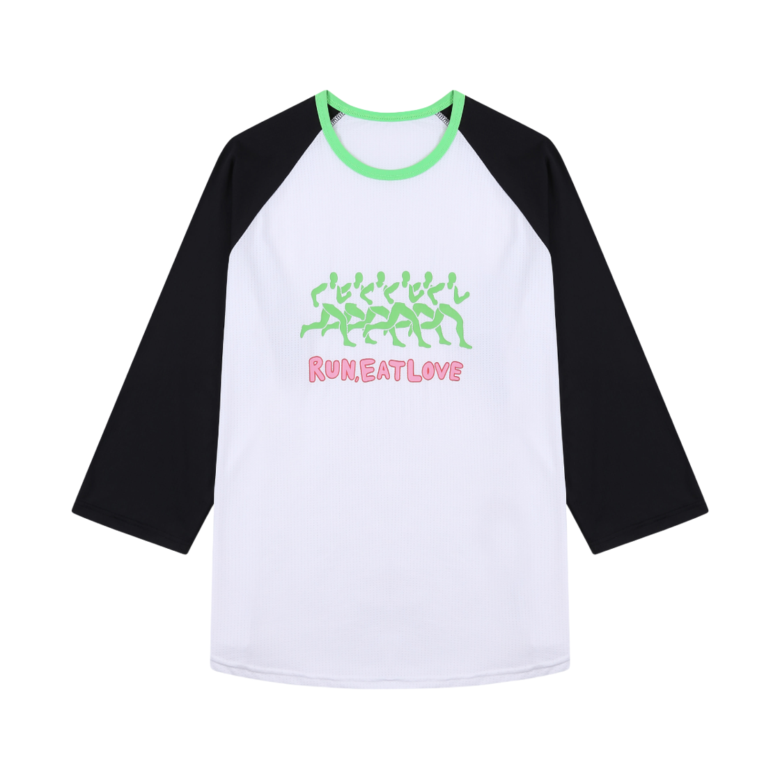 이오유 런 잇 러브 래글런 메시 001 화이트 라임(EOU Run Eat Love Raglan mesh 001 White Lime)
