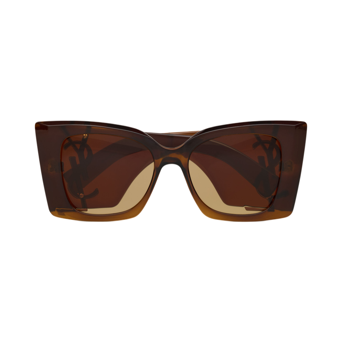 862888-Y9958-2506 (W) Saint Laurent SL M119 Blaze Crystal Transparent Cognac Brown