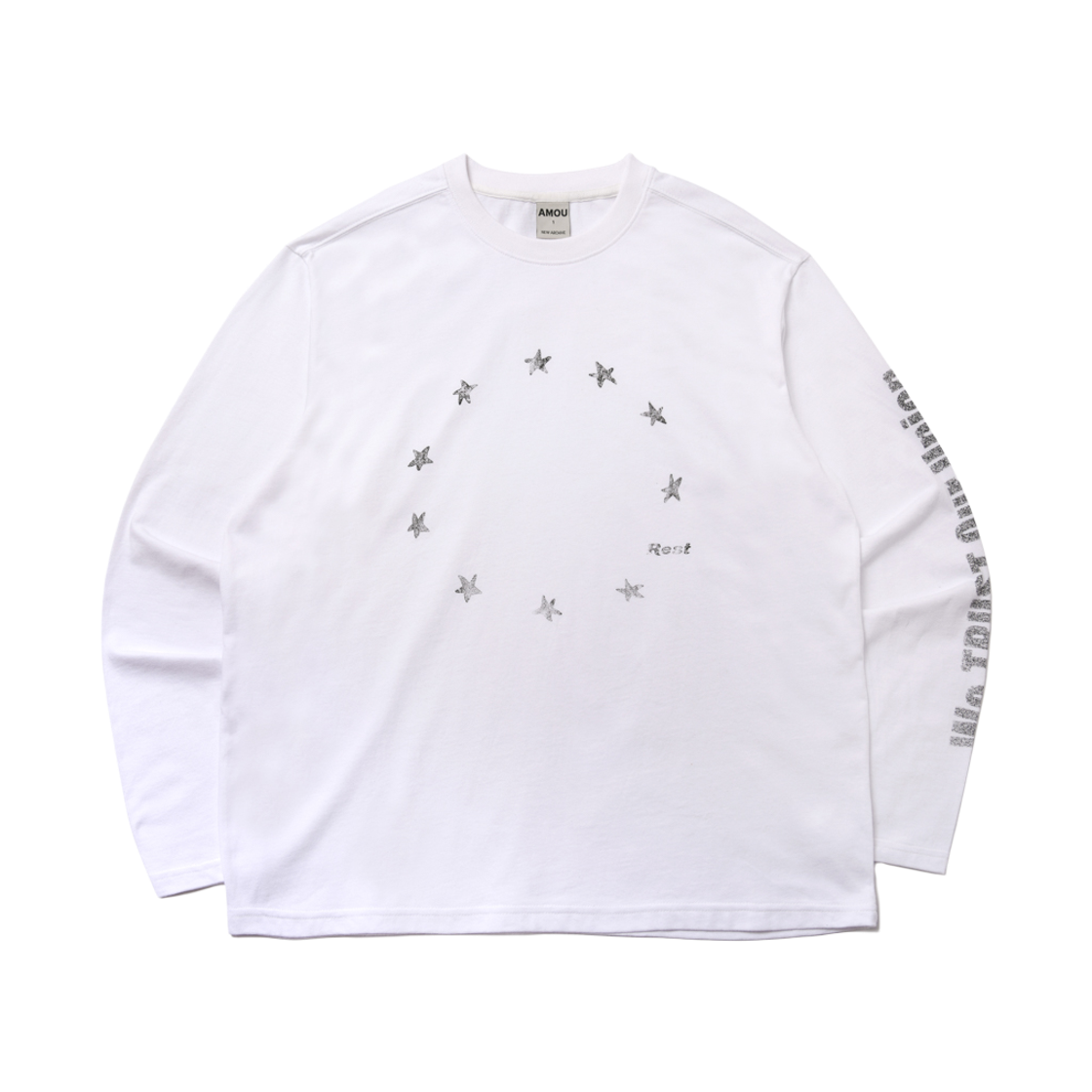 아모우 스타 서클 롱슬리브 화이트(AMOU Star Circle Long Sleeve White)