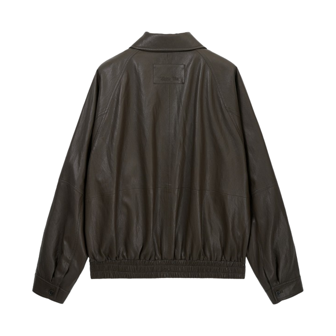 마뗑킴 스몰 로고 포우 레더 집업 점퍼 브라운(Matin Kim Small Logo Faux Leather Zip Up Jumper Brown) - 2