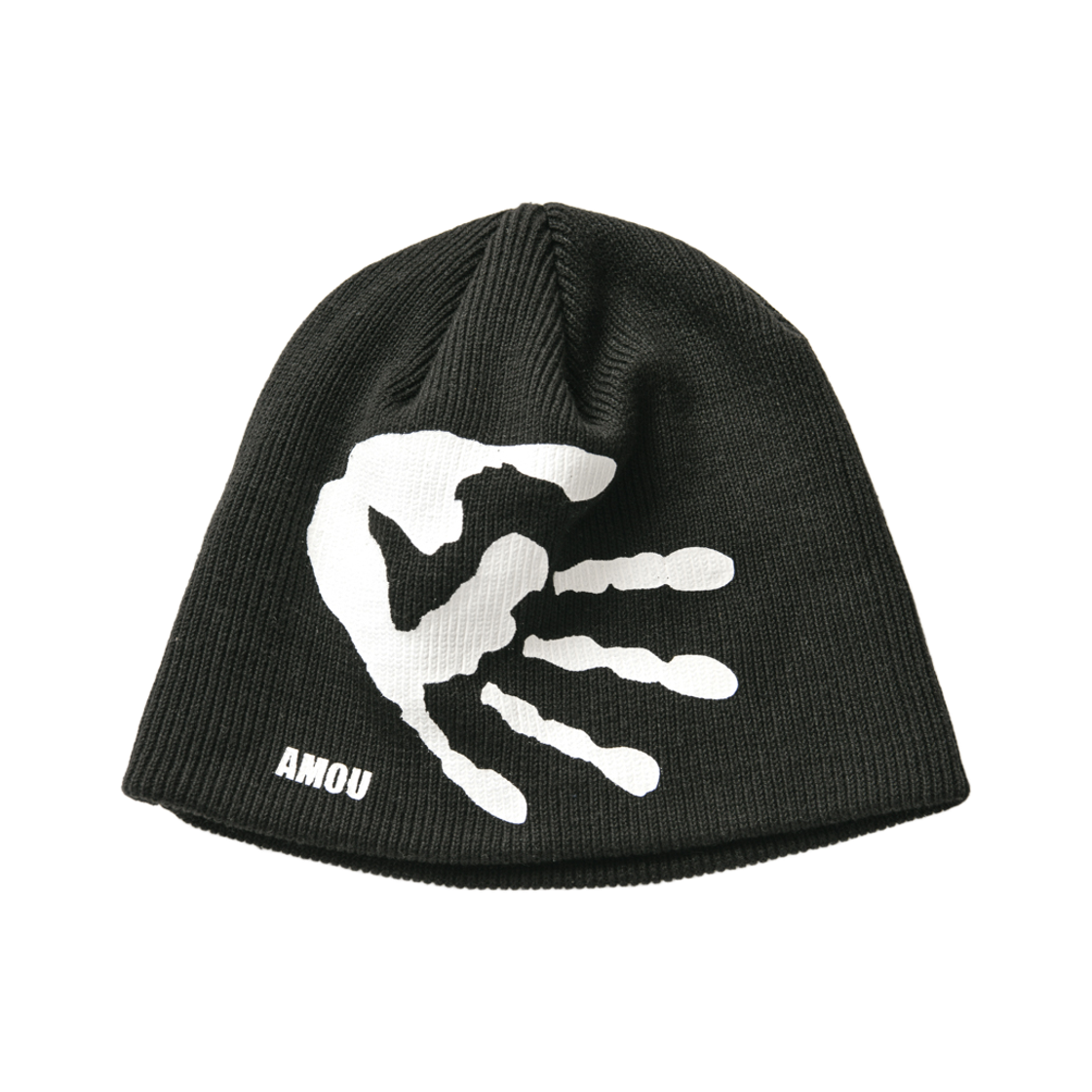 아모우 팜 사인 비니 블랙(AMOU Palm Sign Beanie Black)