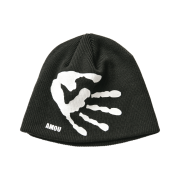 AMOU Palm Sign Beanie Black