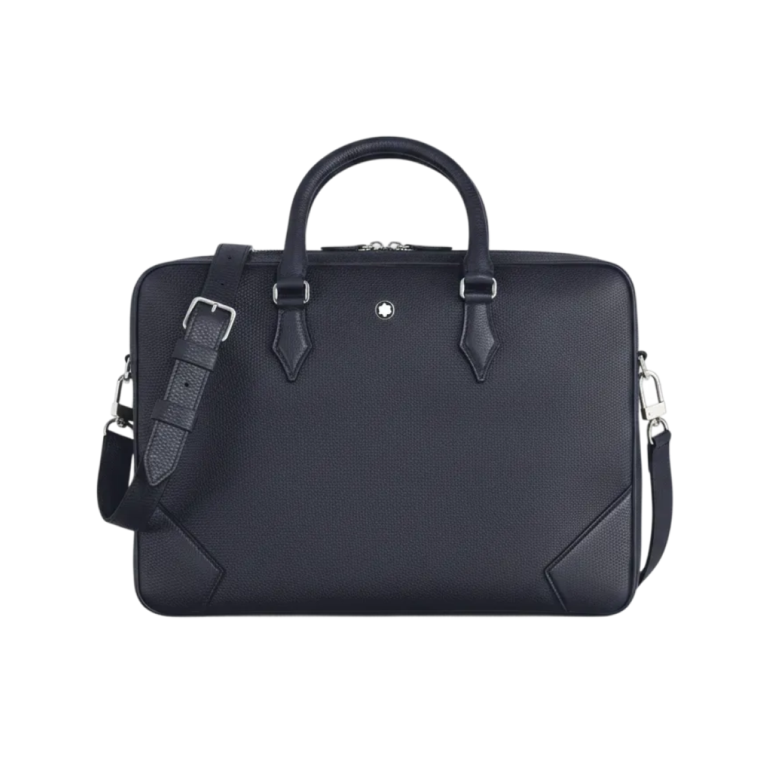 몽블랑 미디움 브리프케이스 그레인 레더 미드나잇 블루(Montblanc Medium Briefcase In Grain Leather Midnight Blue)