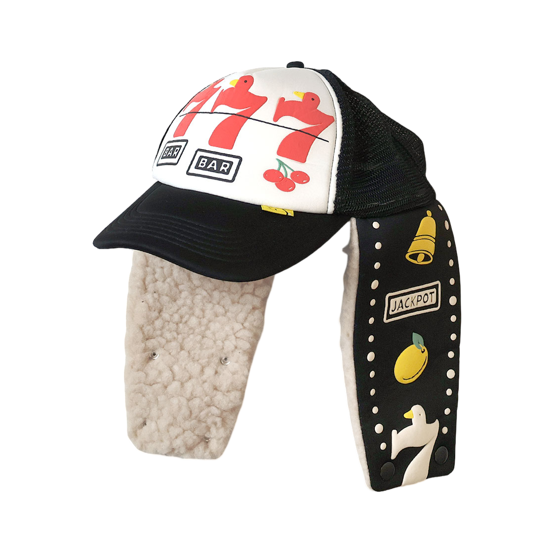 K2512XH566 Kapital Lucky Bird Lumber Truck Cap White Black