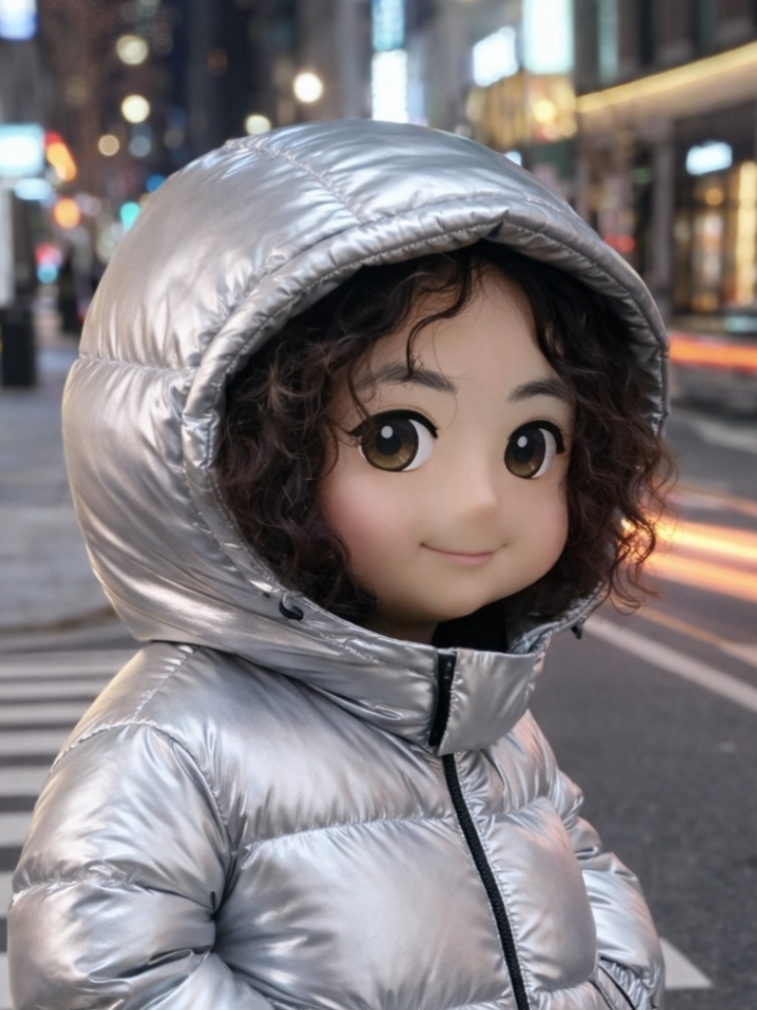 Millo Archive Detachable Duck Down Padding Glossy Silver 착용 스타일 - 2