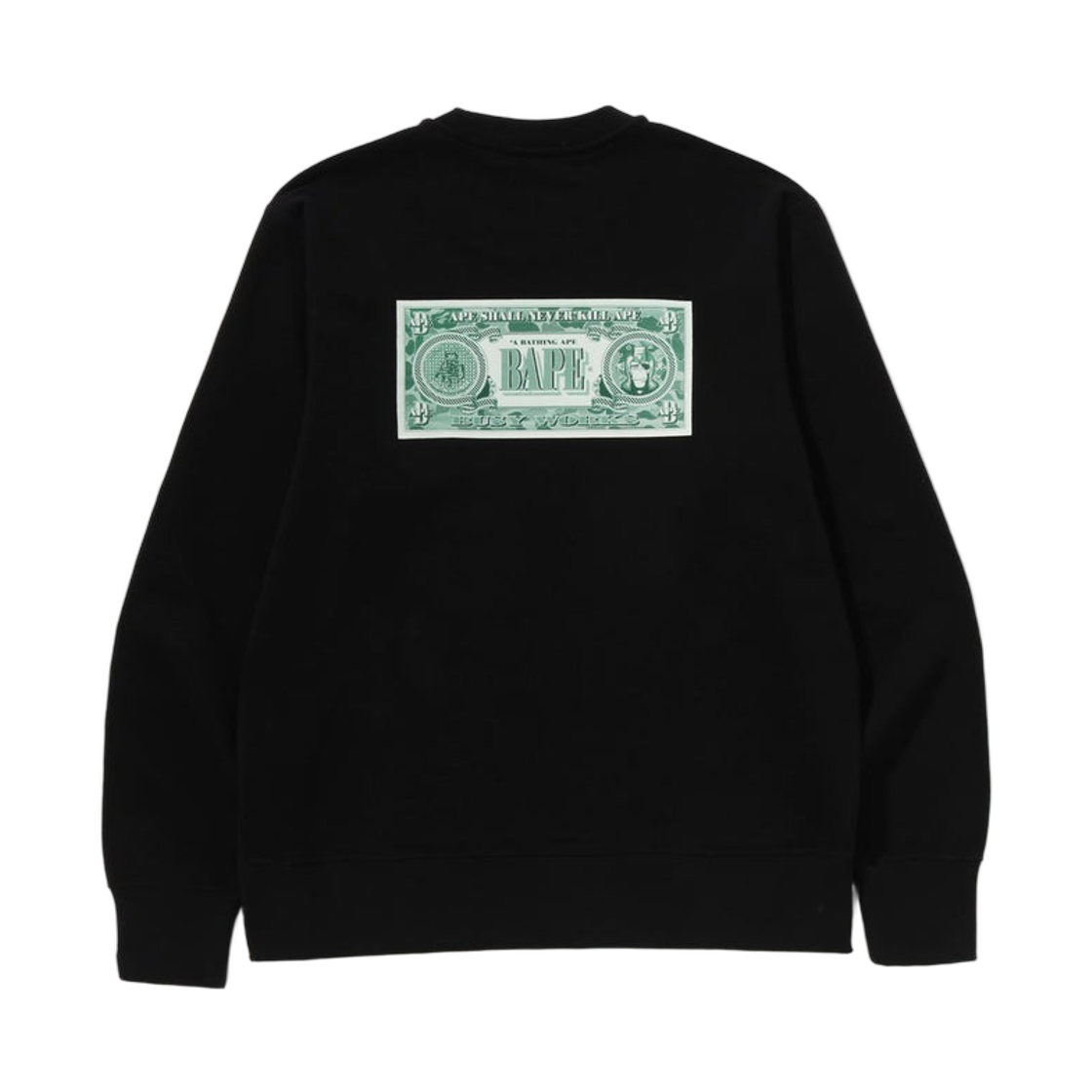 베이프 뱅크노트 릴렉스드 핏 크루넥 스웨트셔츠 블랙(BAPE Banknote Relaxed Fit Crewneck Sweatshirt Black) - 2