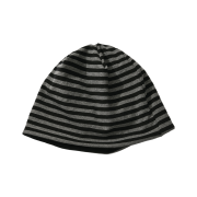 AMOU Reversible Stripe Beanie Black