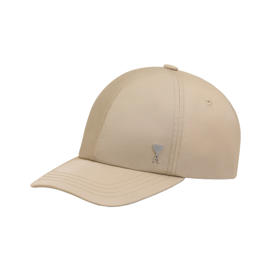 아미 스몰 하트 로고 나일론 스터드 캡 토프 베이지 메탈(Ami de Coeur Nylon Stud Cap Taupe Beige Metal)