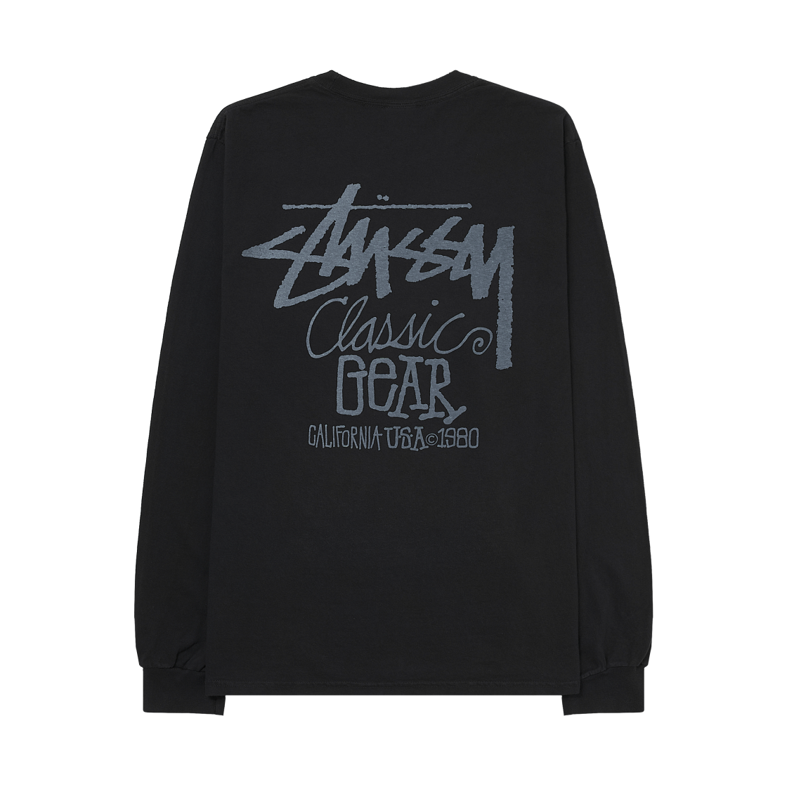 스투시 클래식 기어 피그먼트 다이드 롱슬리브 티셔츠 블랙(Stussy Classic Gear Pigment Dyed LS T-Shirt Black)
