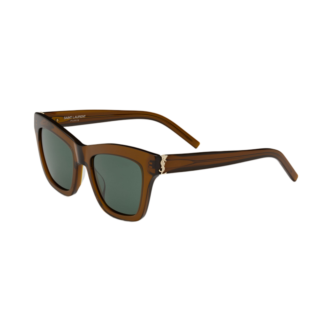 (W) 생로랑 SL M156 트랜스패런트 꼬냑 브라운 그린((W) Saint Laurent SL M156 Transparent Cognac Brown Green) - 2
