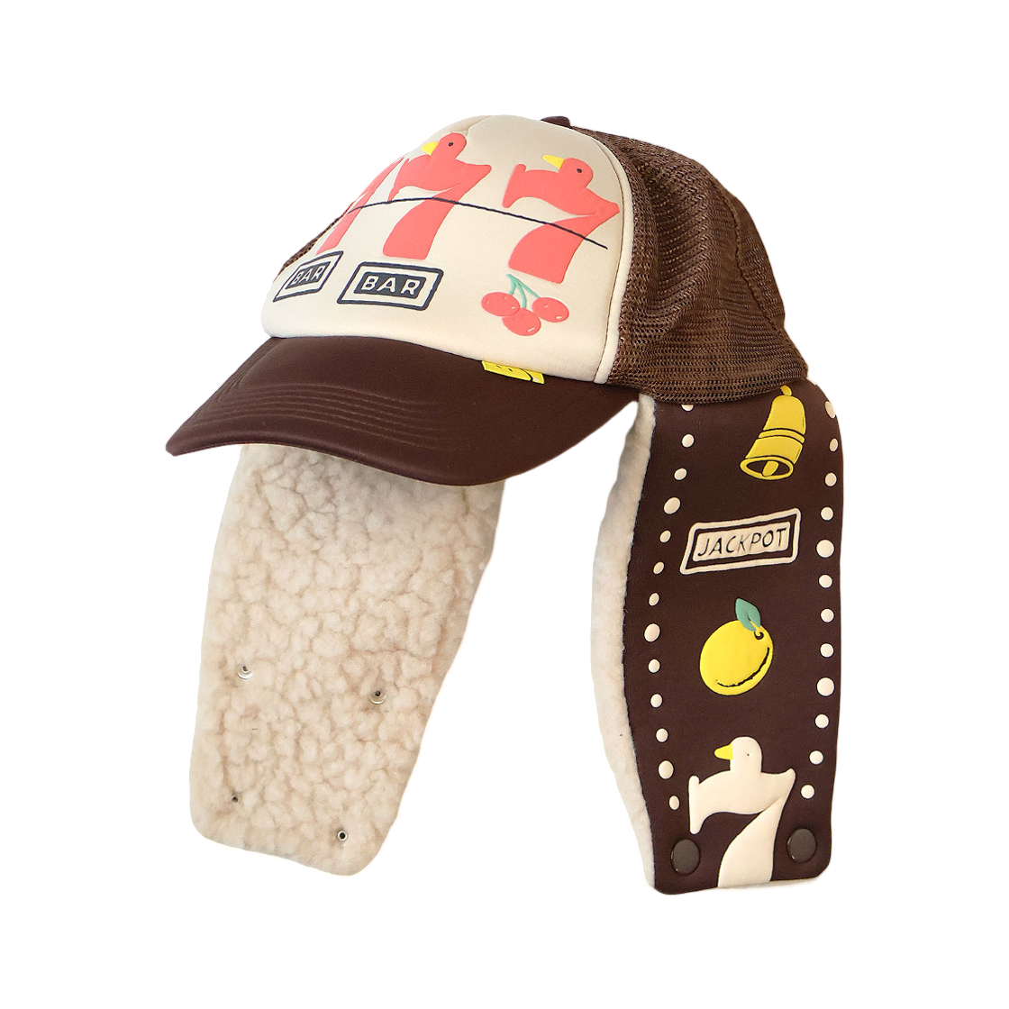 K2512XH566 Kapital Lucky Bird Lumber Truck Cap Off White Brown